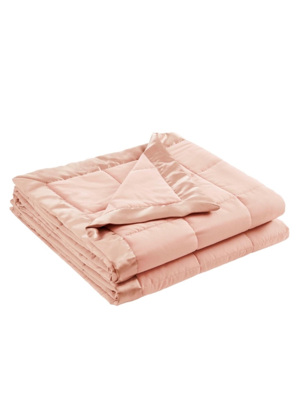 QUEEN - Soft Bed Cover Box Quit Blanket with Satin Trim Down Alternative BLUSH